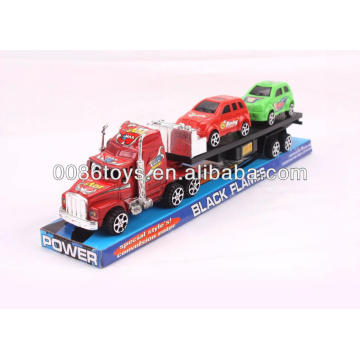 35CM with 2 smaller cars printed Tractor trailer truck friction cars